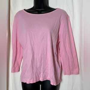 Lilly Pulitzer Vintage 100% Cotton Pink L/S Top *Flaw* Womens Sz L